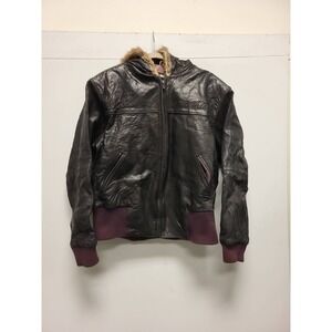 Pelle Pelle Marc Buchanan Leather Jacket Fur Hood‎ Bomber Style Menswear